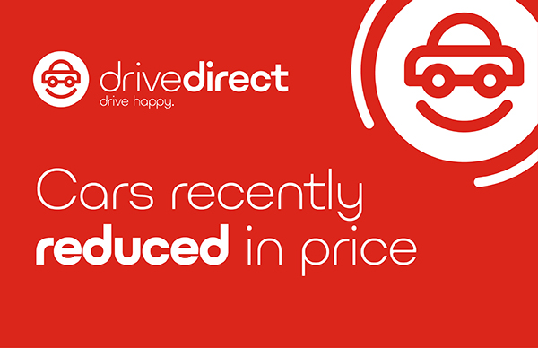 Advertisement for car price reductions with drive direct logo and text.