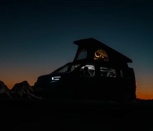 Citroen holiday camping at night