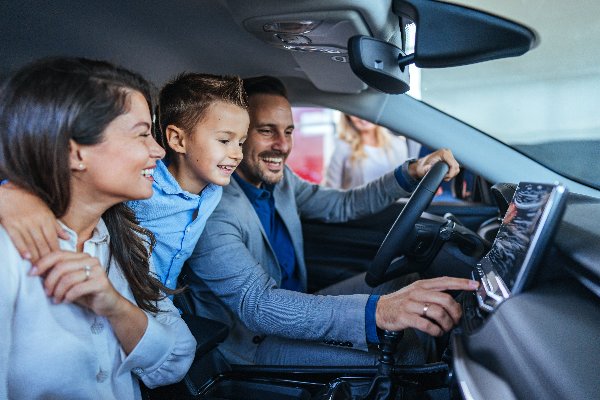 Family in car
