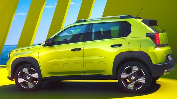Bright green compact SUV with black trim and unique wheels viewed from the side.