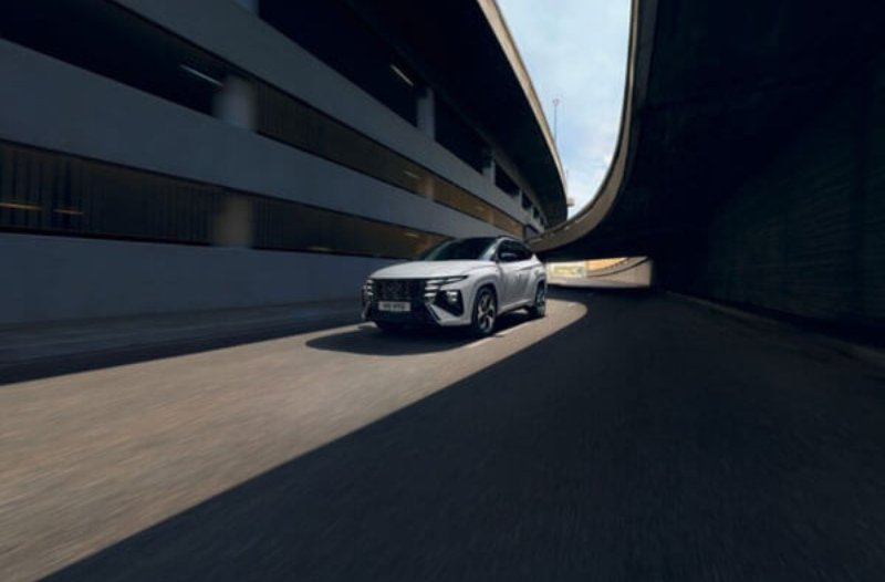 Hyundai Tucson on road