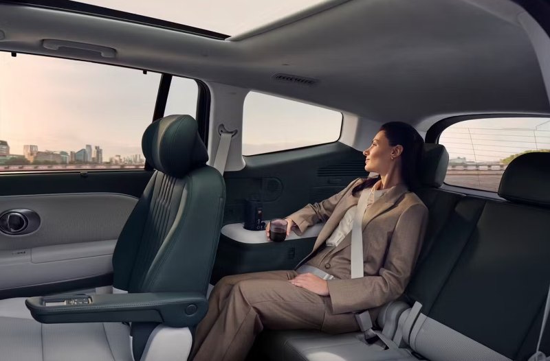Woman sitting inside the IONIQ 9
