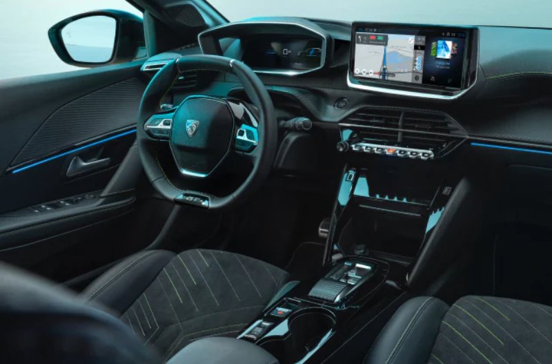 peugeot 208 cockpit and steering wheel view