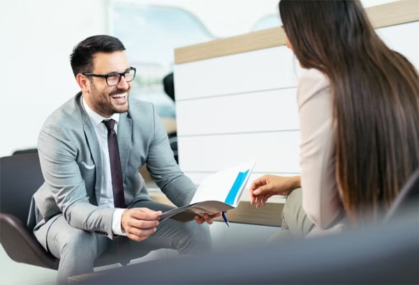 salesman in dealership